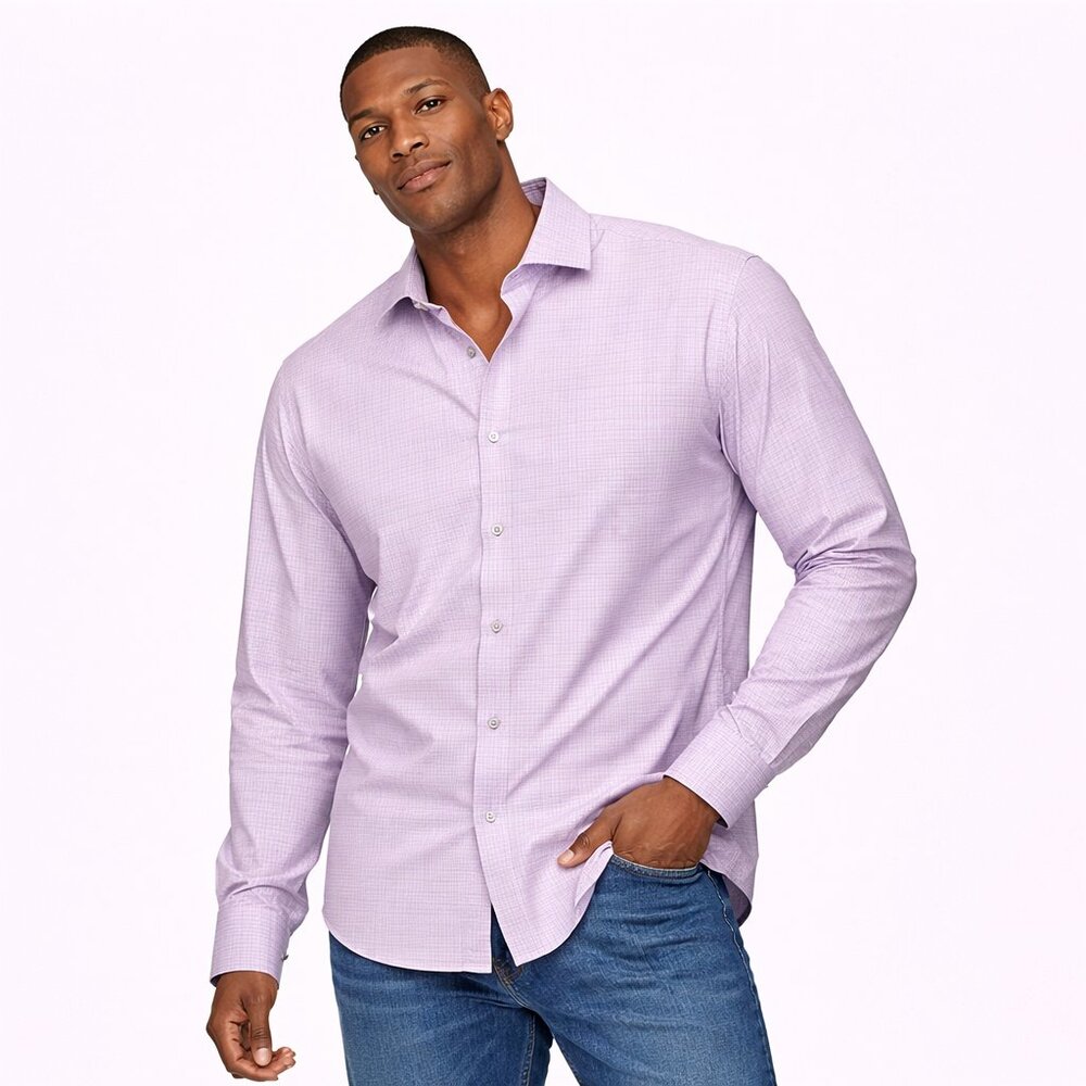 Calvin Klein men's shirt slim fit long sleeves Size: L 16-161/2